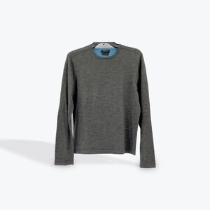 DKNY Wool Blend Long Sleeve Top Gray Crewneck‎ Sweater Women's Size L